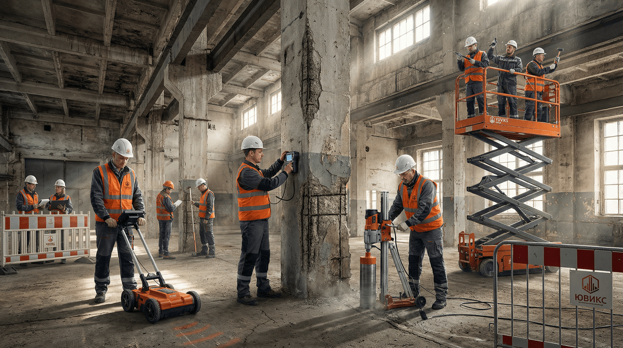 Обследование бетонных конструкций зданий и сооружений